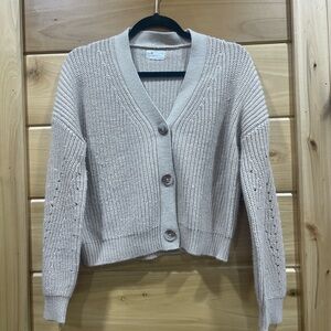 Poof! Women's Cream Knit Cardigan